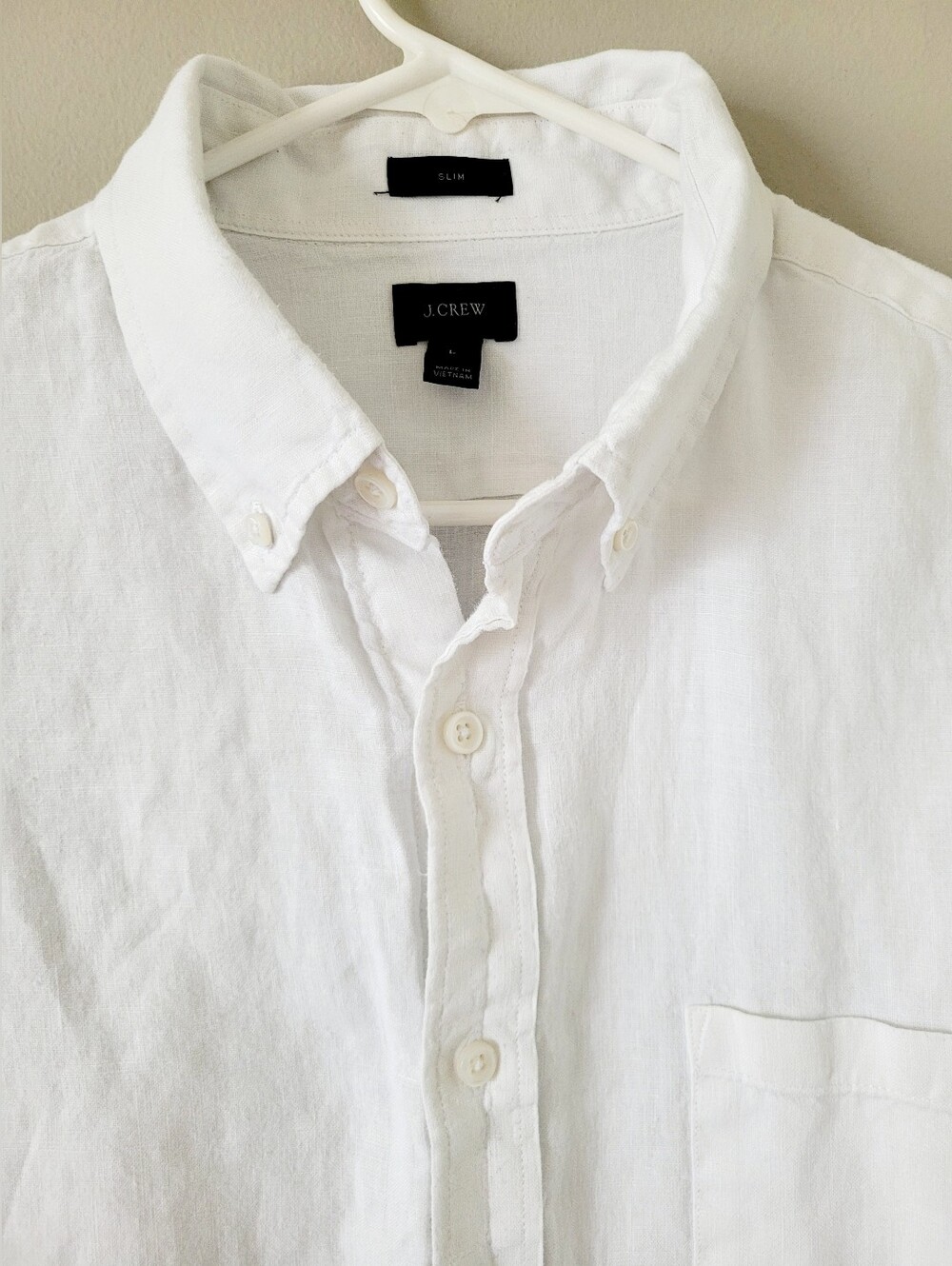 J. Crew Slim Baird McNutt Irish 100% Linen Shirt - White Unisex Large - Picture 6 of 16